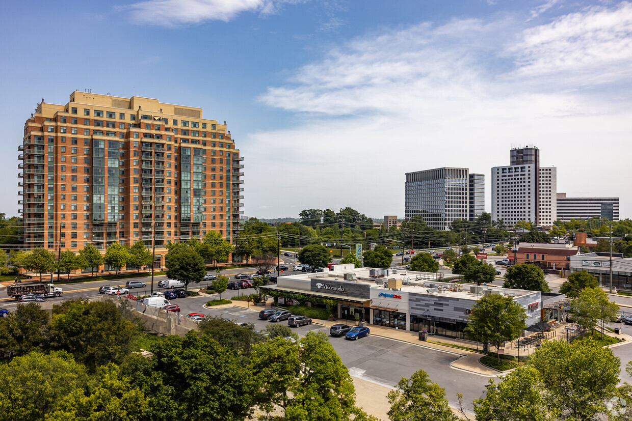 USA Maryland MD Bethesda skyline at evening with new construction