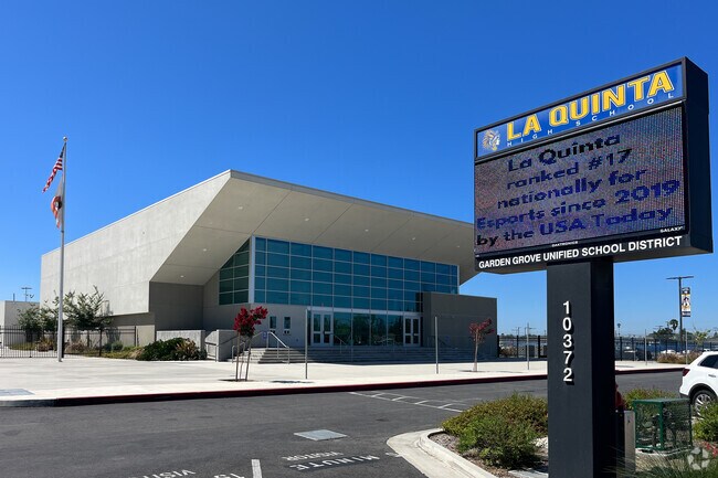 La Quinta High School in Star View boasts a sleek, modern auditorium for performances.