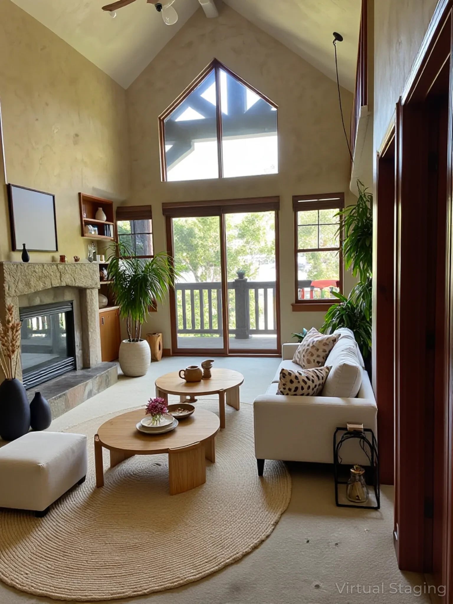 Staged Livingroom. Unit rented unfurnished