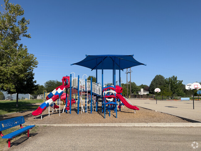 Riverside Elementary School has a colorful playground.