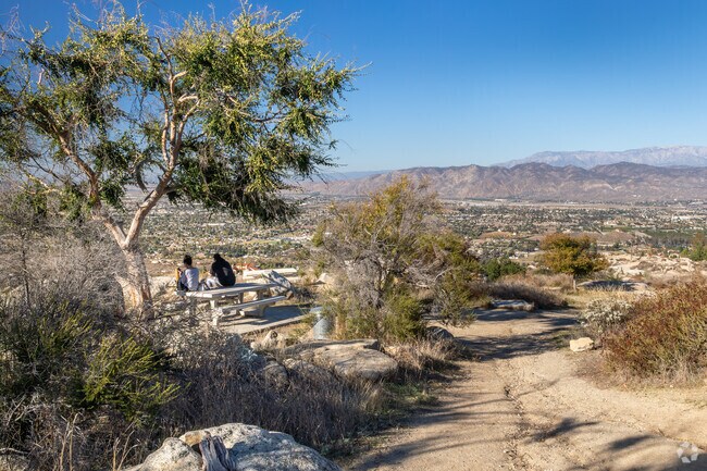 Relax on a bench with a view at Simpson Park in Hemet.