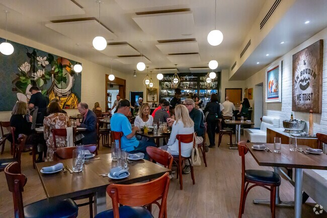 Parish Restaurant is highly recommended for fine dining nearby to Southside Riverfront.