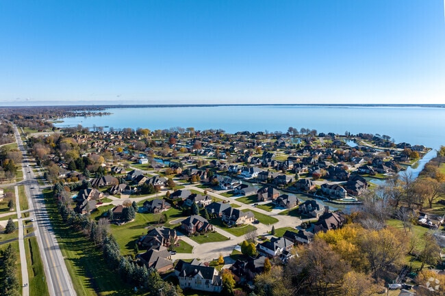 Lakefront homes in Chesterfield Township provide immediate access to Lake St. Clair.