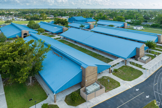 Three Oaks Middle School gets a 7 out of 10 ranking in test scores in the state.
