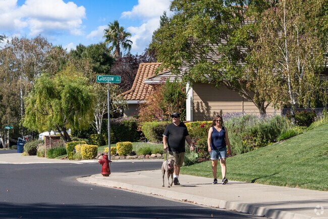 A couple and their dog discover the charm of Portola Glen, one paw at a time.