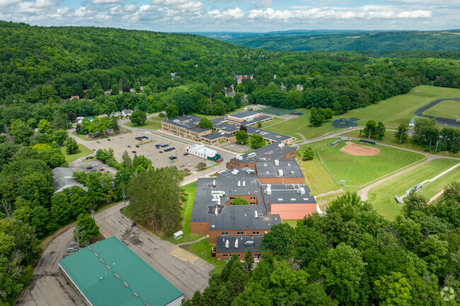 Newfield Senior High School is set in the rolling hills of rural Newfield.