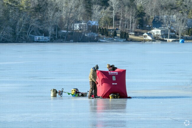 Winter in Conning Towers-Nautilus Park may mean a quick trip to a favorite ice-fishing spot nearby.