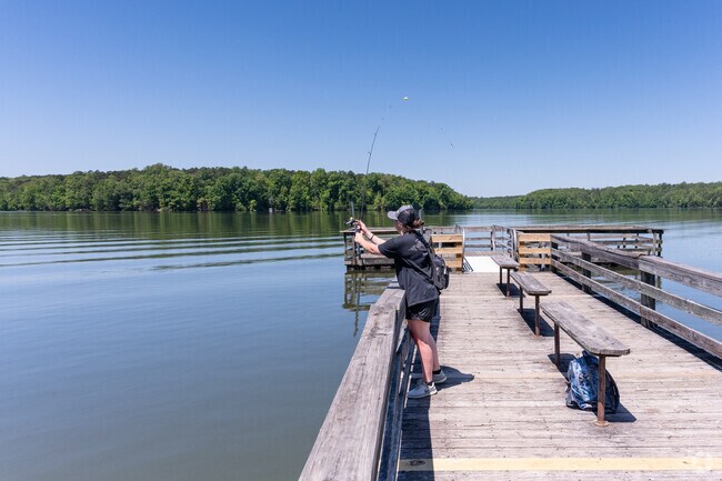 You can enjoy fishing from the pier or from a boat at Lake Brandt near The Meadows.