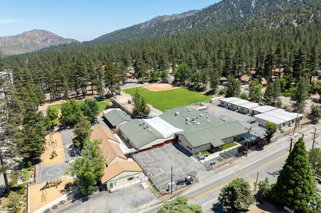 Wrightwood Elementary offers a sprawling campus when viewed from above.