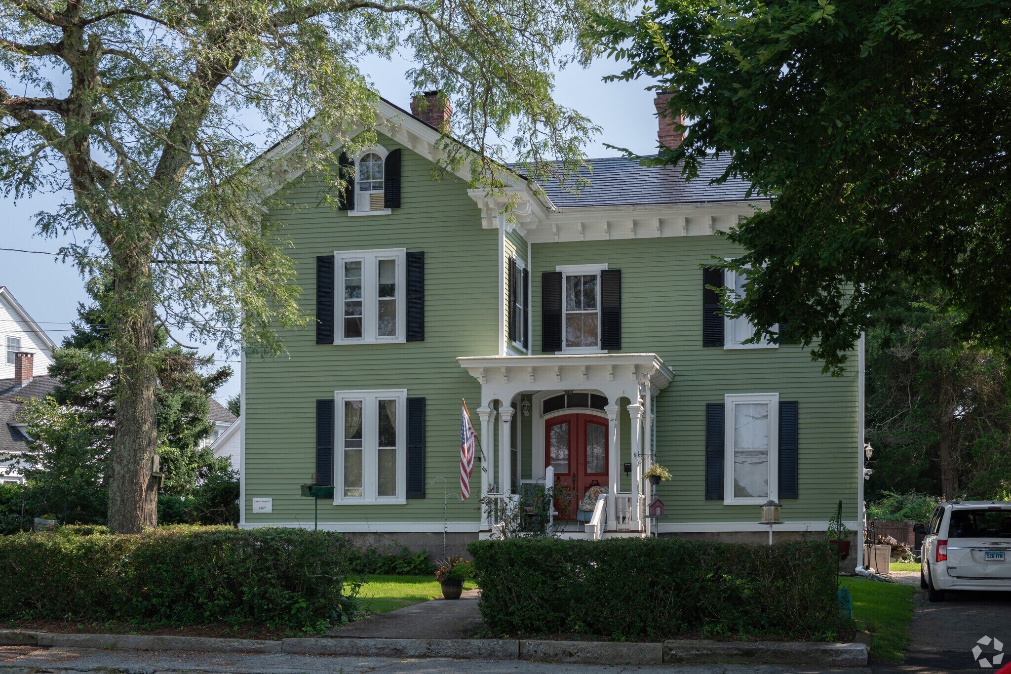 Historic homes dot the center of Noank along and around Main Street with Victorians and earlier.