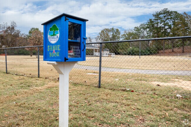 Locals can grab great reads from the lending library at Byhalia Walking Track.