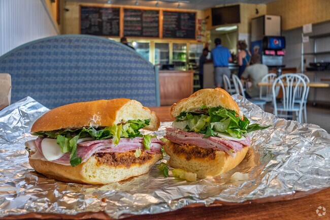 Hams Sandwich Shop is a lunch spot for  professionals working around the area and offers a large array of sandwiches to-go.