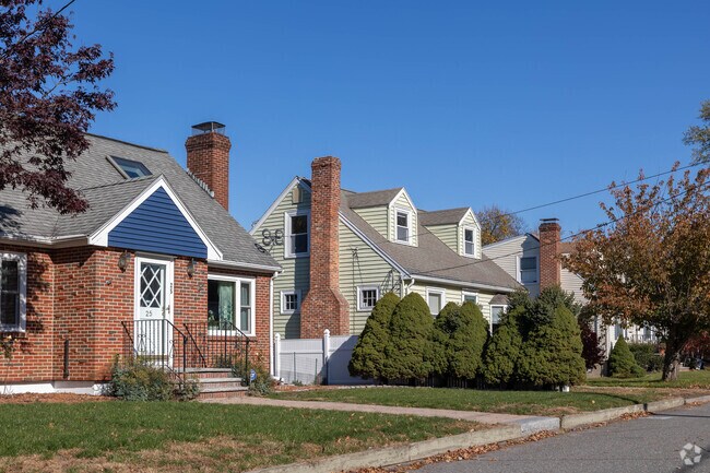 Brick colonials line the streets alongside a variety of homes in Maplewood.