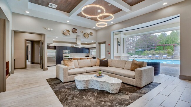 The Resident Lounge opens to outdoor amenity space