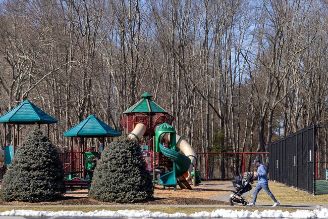 Take a walk in the neighborhood friendly Bedford Village Memorial Park.