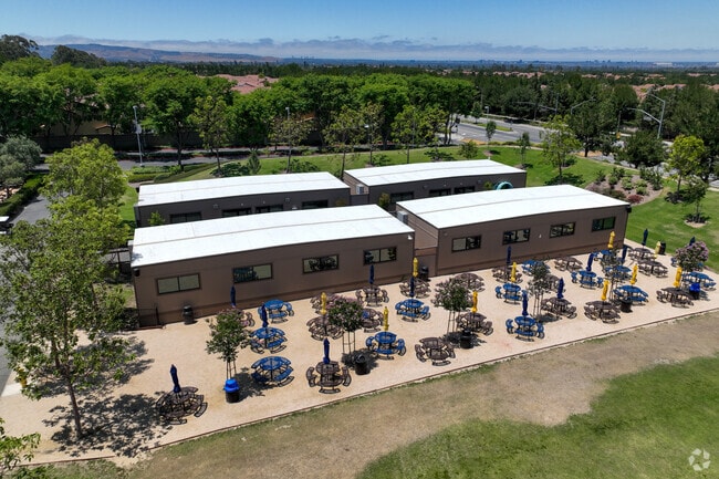 Students can take advantage of the California sun with Crean Lutheran's outdoor classrooms.