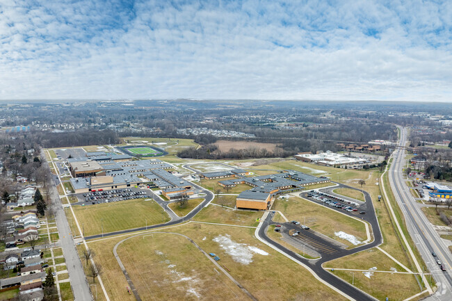 Pontiac High School aerial view.