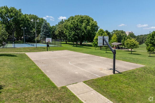Join a pickup basketball game outside Broadway-Fell Corridor  at Underwood Park.