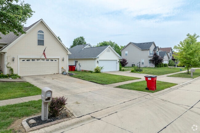 With full sized lots and front facing garages, homes in Savoy have spacious yards.