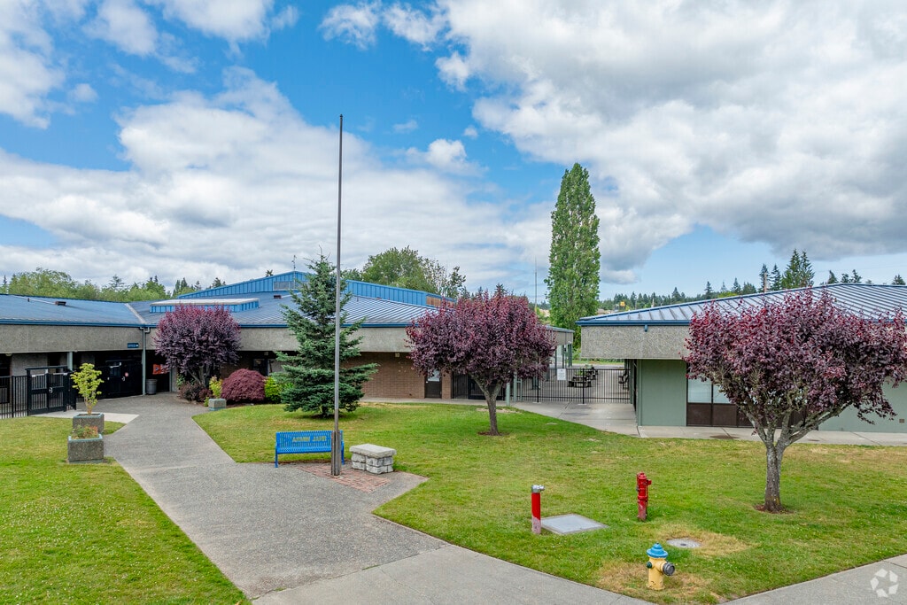 Front entrance views to Armin Jahr Elementary School.