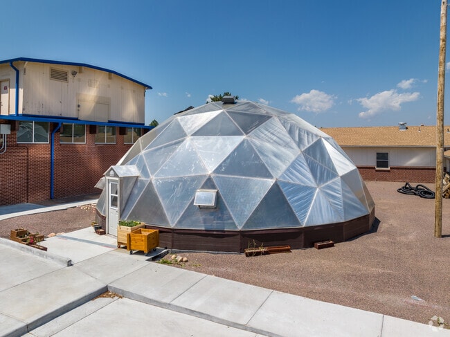 Brady Exploration School built a greenhouse for students to enjoy.