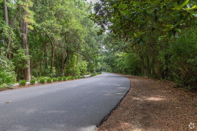 Colleton River Drive is a long and winding road into the island.