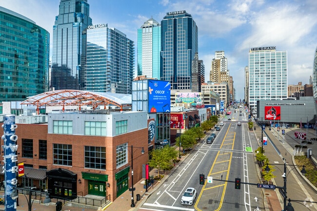The Power & Light District sits at the center of Kansas City's business district.