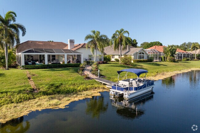 Some of the larger lakefront homes have private docks and pontoon boats.