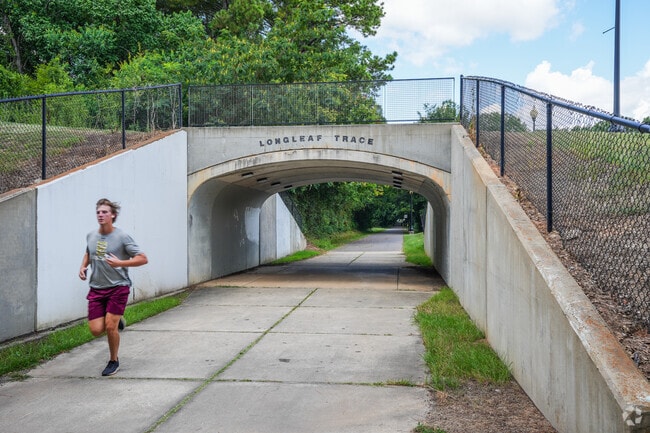 Cyclists and walkers frequent Longleaf Trace to enjoy its peaceful atmosphere and views.