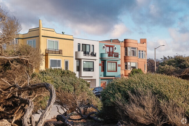 A lovely row of colorful homes in Outer Parkside.