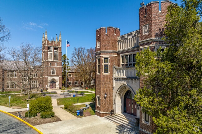 Princeton High School stands out with its iconic architecture and massive clocktower.