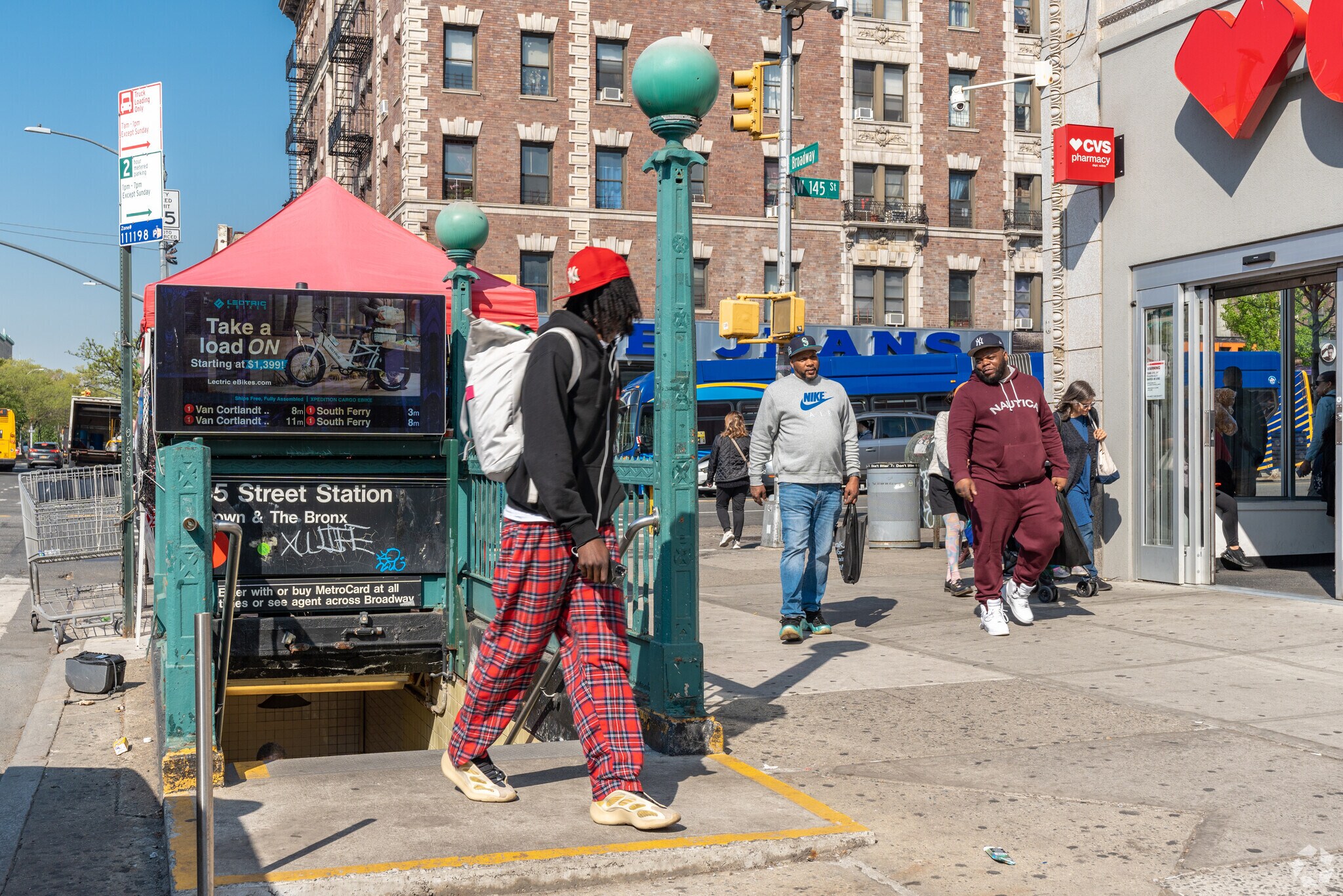 The 1 Subway runs along Broadway and connects to all of Manhattan's western edge.