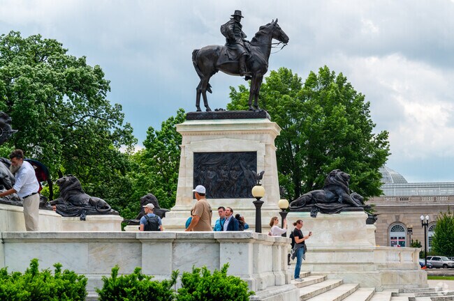 The Ulysses S. Grant Memorial in Capitol Hill is dedicated to the 18th president.