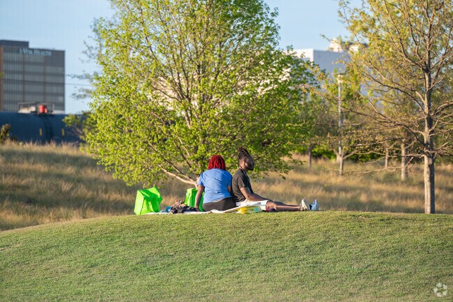 Stretch your legs and enjoy the views from the 19 acres that make up Railroad Park.