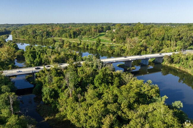Bridges connect sides of the Rappahannock River and grant access to Cowan Boulevard.