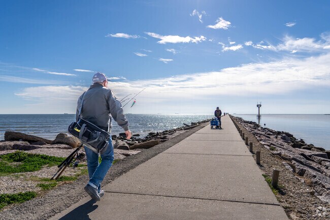 Residents of Freeport head out to fish on the Surfside Jetty.