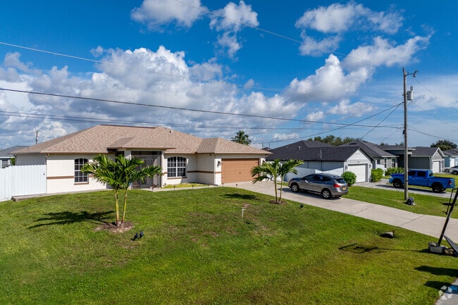 Many ranch style homes in the Mariner neighborhood have two car garages.