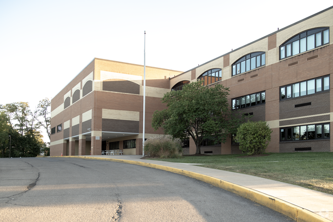 The approach to Mowrie A. Ebner Elementary School in Altoona is a gracefully arched drive.