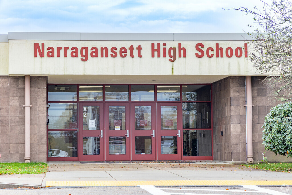Narragansett High school is usually within the top 10 high schools in the state.