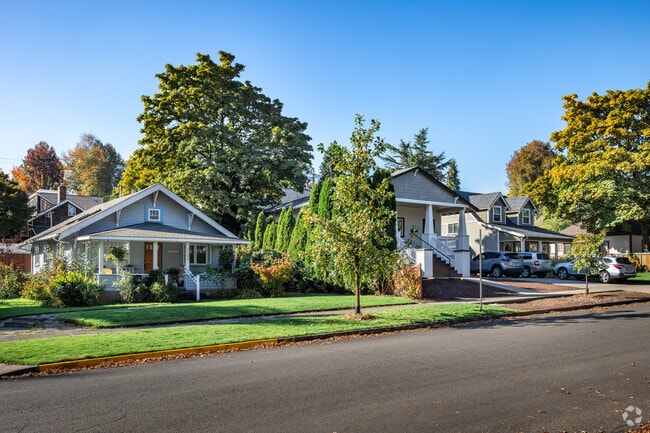Craftsman-style bungalows seen in the South University neighborhood.