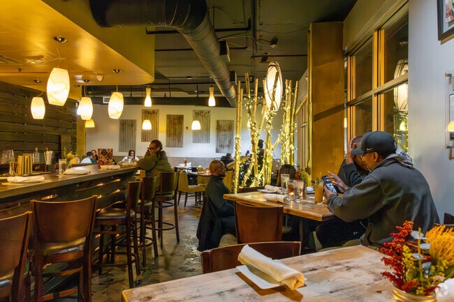 Diners enjoy a meal at Twisted Soul Cookhouse & Pours near Hills Park.