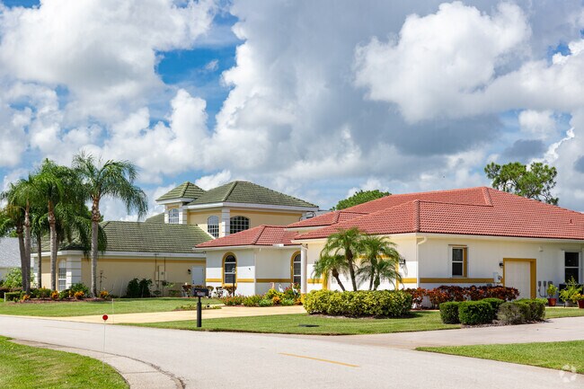 Homes in Sun N Lake are predominantly Mediterranean style with tropical landscaping.