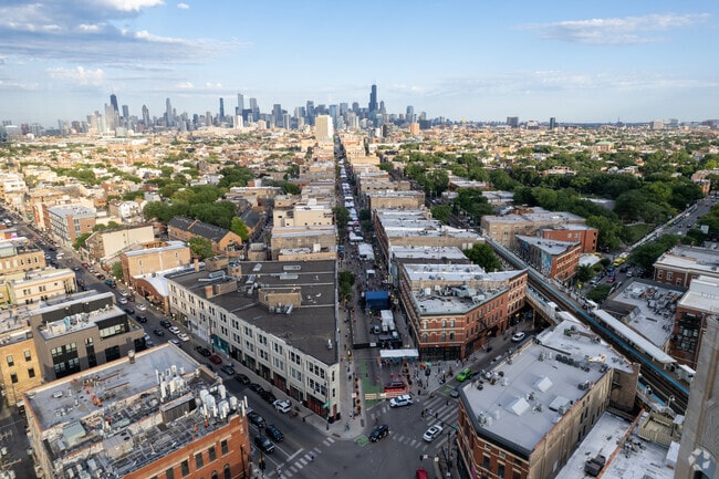 Wicker Park is a walkable neighborhood surrounded by local retail stores and restaurants.