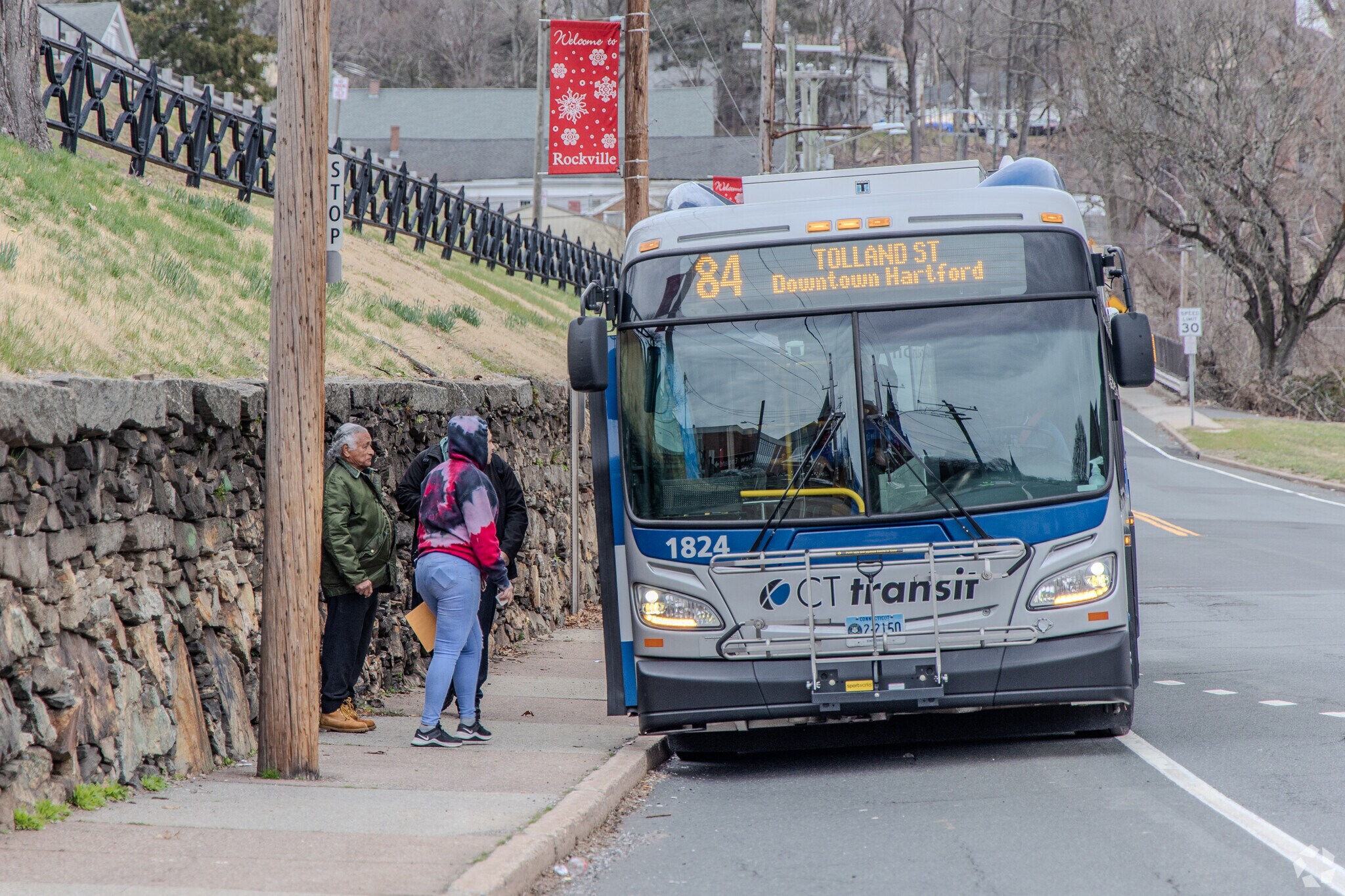CT Transit offers public transportation for its community in Rockville, CT.