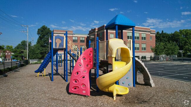 Clinton Elementary School has a playground for students to play.