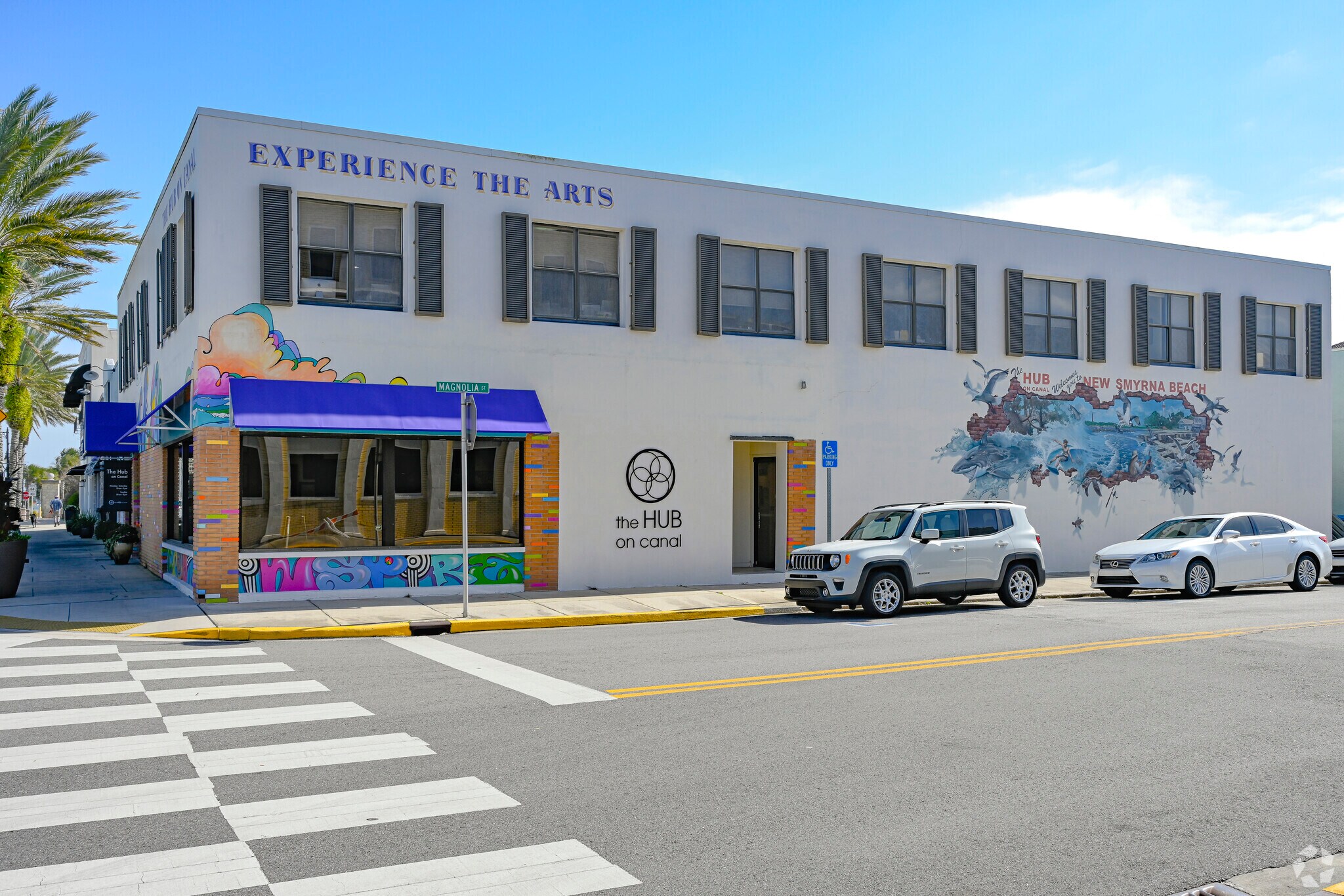 Canal Downtown often displays colorful pieces of wall art.