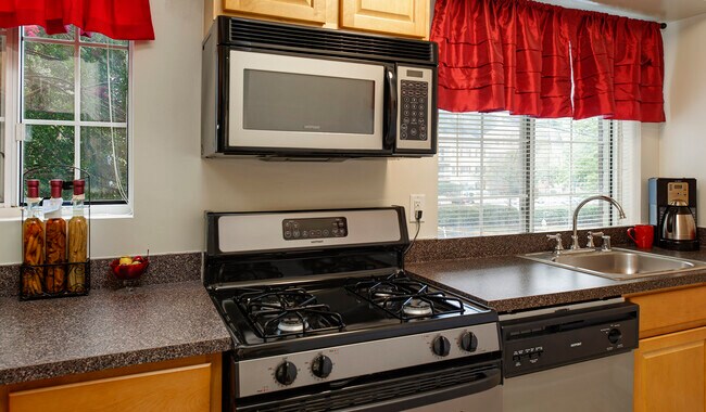 Spacious kitchens provide ample counter and cabinet space