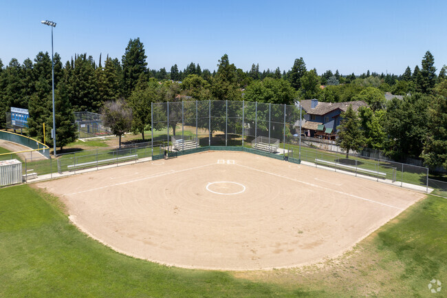 There is a baseball field at Clovis Elementary School.