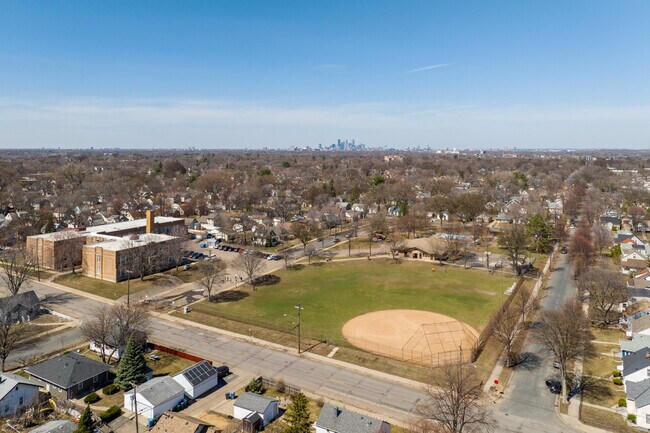 Morris Park has a baseball field and is located next to the Cyber Village Academy.