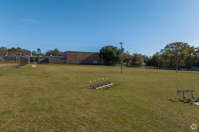 Provine High School, located in Jackson, has a green space for football or soccer practice.